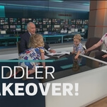 Cute-as-hell toddler shows up to take over another newscast