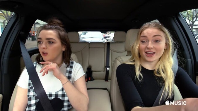 The Stark sisters are getting along fine in their Carpool Karaoke preview