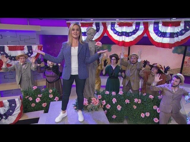 On Full Frontal, Samantha Bee performs The Racist Music Man about hate-peddling Kris Kobach