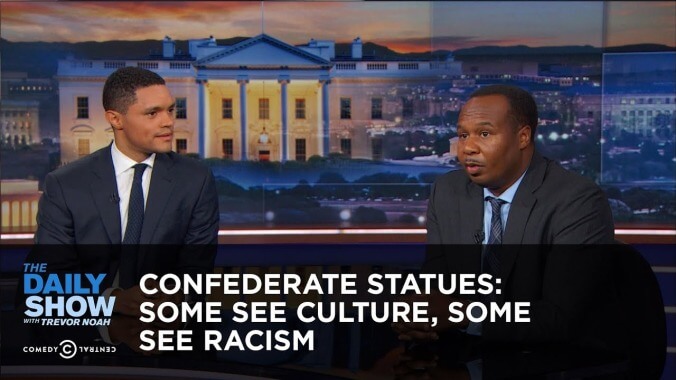 Roy Wood Jr. and Trevor Noah brainstorm about those Confederate monuments on The Daily Show