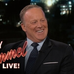 Sean Spicer goes on Kimmel Live! to defend Donald Trump, the guy who fired him