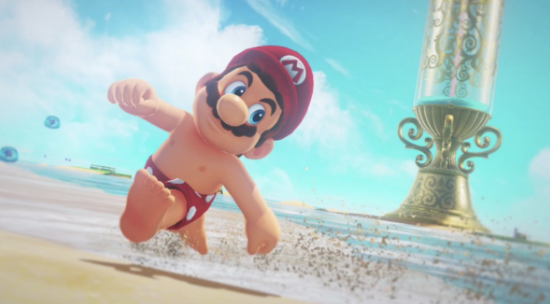 Rejoice: Here are Mario's nipples, glistening in the sun as God intended