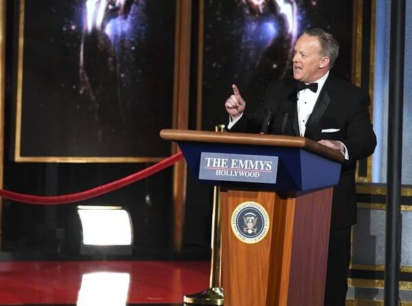 We’re not sure what Sean Spicer was doing at the Emmys either