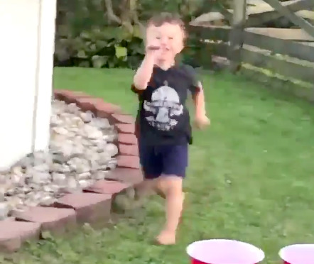 Somehow a toddler running around with a knife is the most joyous thing on the internet