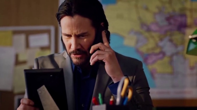 Keanu Reeves is back to fill a bathroom with fear in this exclusive Swedish Dicks clip