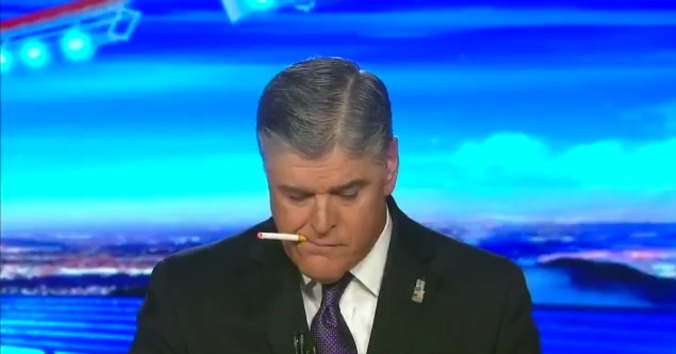 Somehow Harry Shearer has given us a wonderful video of Sean Hannity vaping