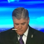 Somehow Harry Shearer has given us a wonderful video of Sean Hannity vaping