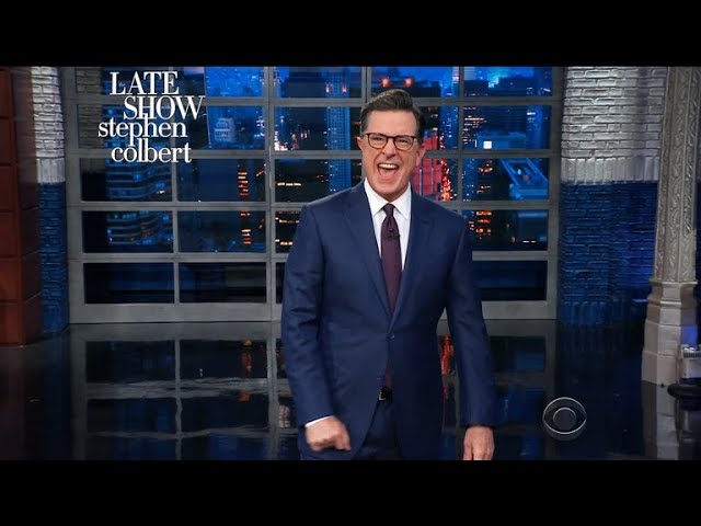 Stephen Colbert (and God) laugh as the GOP “comes apart at the seams”