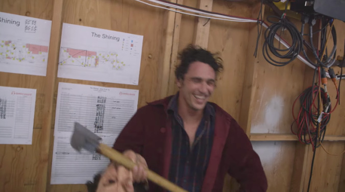 Watch James Franco go undercover as The Shining's Jack Torrance at a haunted house