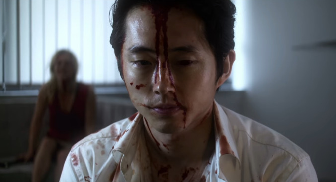 Steven Yeun goes from killing zombies to killing corporate assholes in the Mayhem trailer