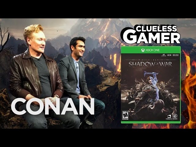 Conan makes Kumail Nanjiani cut himself in half in the latest Clueless Gamer clip