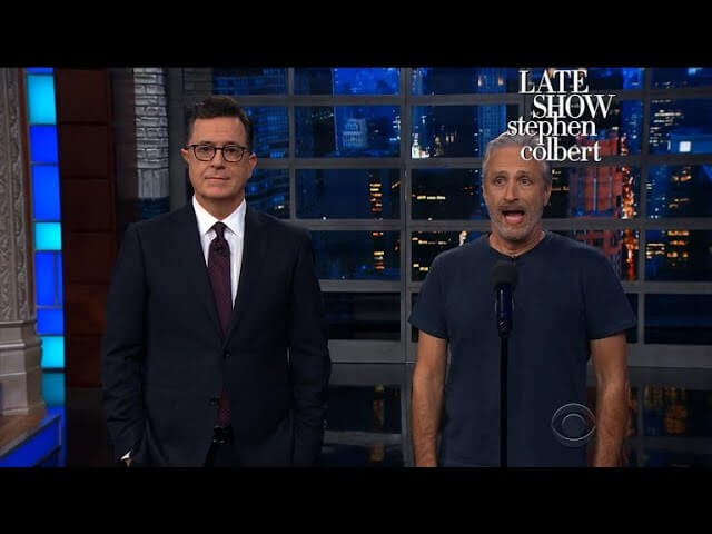 Stephen Colbert and Jon Stewart give Trump the equal time he asked for on The Late Show