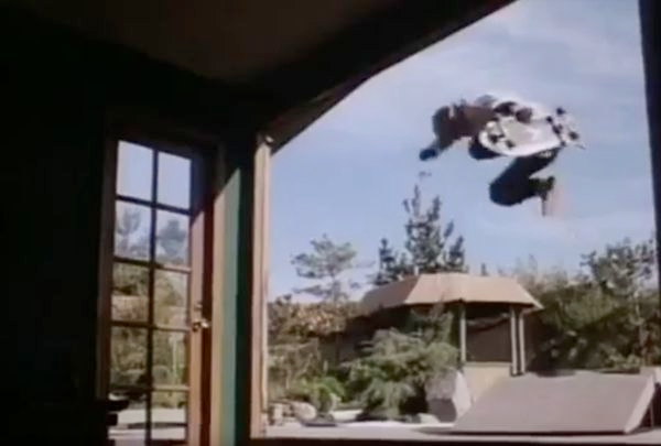 How did Gleaming The Cube get a skateboard to break a pane of glass?