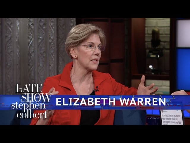 Elizabeth Warren talks Trump's racial slurs, sex scandals, and the GOP tax scam on The Late Show