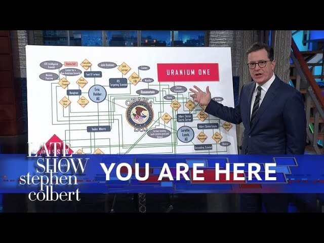 When it comes to Trump-Russia collusion, Stephen Colbert tries to connect the dot