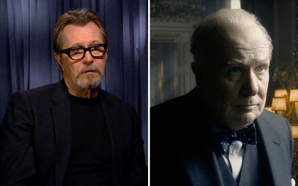 Gary Oldman stayed in full Churchill makeup on the set of Darkest Hour