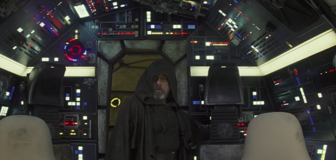 Yup, that's Luke on the Millennium Falcon in the new Last Jedi teaser