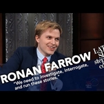 Stephen Colbert asks Ronan Farrow about Harvey Weinstein—and Woody Allen
