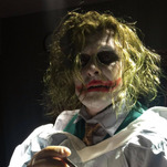 Baby welcomed to the world by Heath Ledger's Joker, which seems about right, really