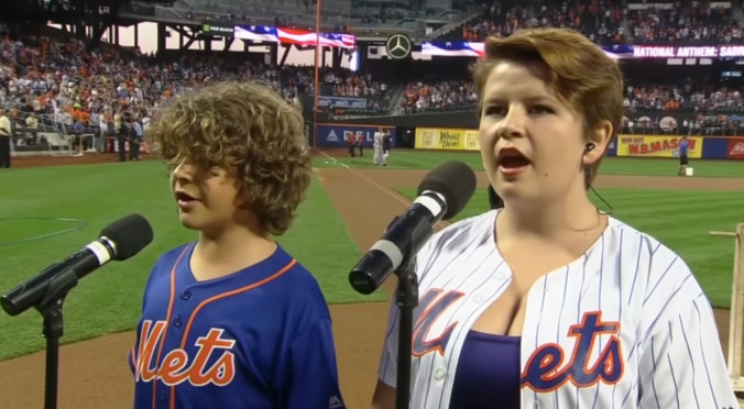 Check out Stranger Things’ Gaten Matarazzo and his sister slaying the national anthem