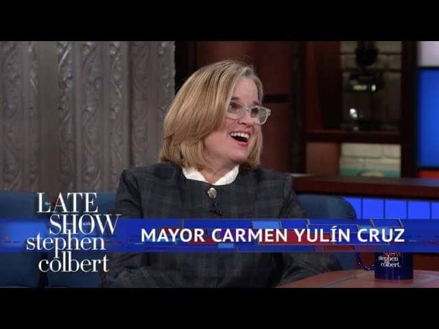 On The Late Show, San Juan Mayor Carmen Yulín Cruz thanks all Americans, save one