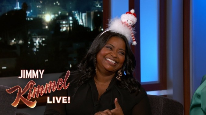 Subbing for Jimmy Kimmel, Melissa McCarthy surprises pal Octavia Spencer with their weird shared past