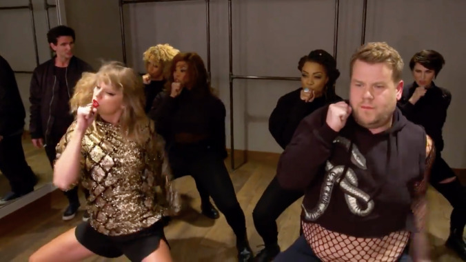 James Corden dances backup for Taylor Swift, terrorizes a bunch of other pop stars