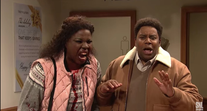 Leslie Jones was actually holding back vomit in this week's SNL