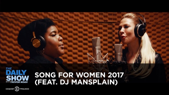 The Daily Show's Dulcé Sloan and Desi Lydic unveil the feminist anthem "Song For Women 2017 (feat. DJ Mansplain)"