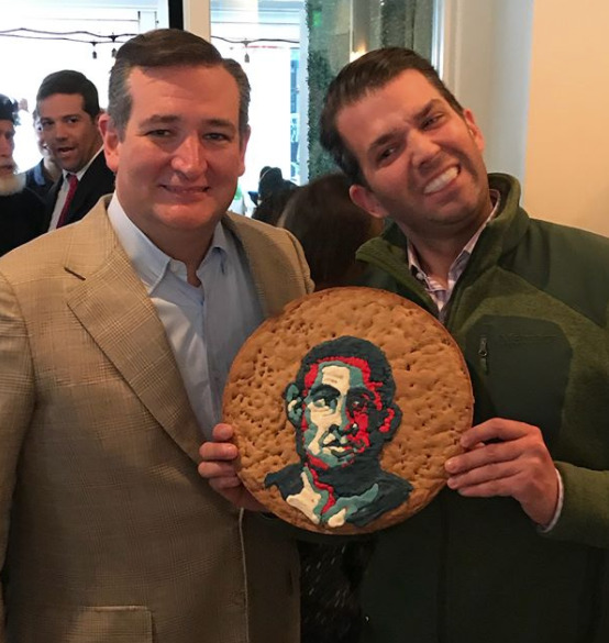 The president's adult son has a cookie, is proud of it