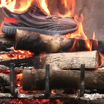 Warm yourself by these Yeezys roasting on an open fire