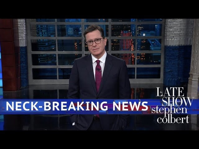 Seth Meyers and Stephen Colbert wring laughs from this week’s second-most recent constitutional crisis