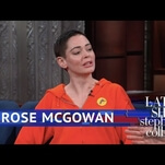 On a discursive Late Show interview, Rose McGowan talks Harvey Weinstein, her recent arrest, and courage 