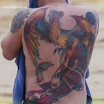 Ben Affleck’s back tattoo is real, terrible