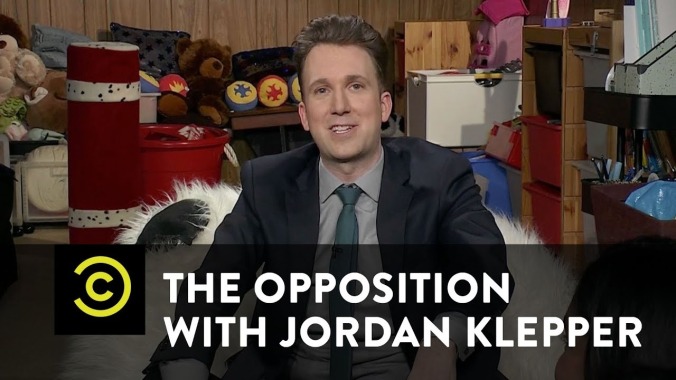 Before the March For Our Lives, Jordan Klepper faces the The Opposition, in its own rec room