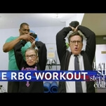 Working out with Ruth Bader Ginsburg, Stephen Colbert gets the verdict in "RBG v. Kicking Ass" 