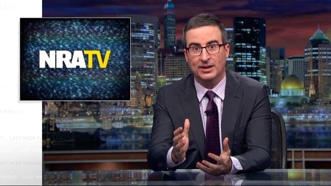 Gun porn, pink pistols, and slut-shaming marijuana: John Oliver watches NRATV