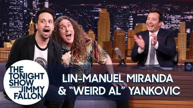 Lin-Manuel Miranda, Weird Al, and Jimmy Fallon geek out over "The Hamilton Polka" on The Tonight Show