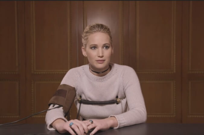 Jennifer Lawrence finally subjects herself to a lie detector test on camera