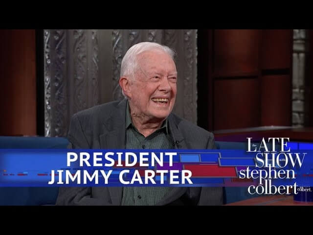 Stephen Colbert settles for ex-presidential wisdom when he can't lure Jimmy Carter back to politics