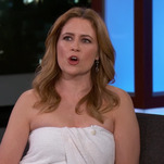Jenna Fischer did an entire late-night interview in a towel last night