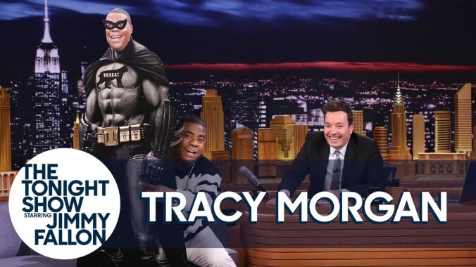 Last O.G. Tracy Morgan pitches his own black superhero movie to old pal Jimmy Fallon on The Tonight Show