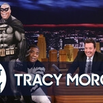 Last O.G. Tracy Morgan pitches his own black superhero movie to old pal Jimmy Fallon on The Tonight Show