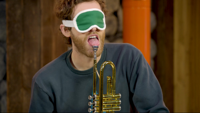 Please enjoy this clip of, uh, Thomas Middleditch licking a trumpet