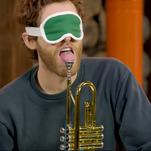 Please enjoy this clip of, uh, Thomas Middleditch licking a trumpet