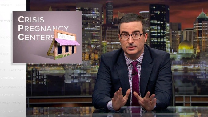 John Oliver invites Rachel Dratch to help expose bullshit anti-choice "crisis pregnancy centers"