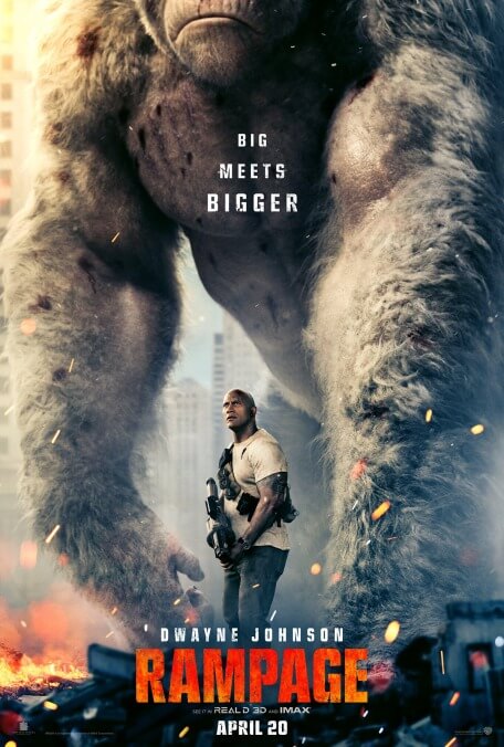 The Rock cracks wise as monsters run amok in the lunatic arcade adaptation Rampage