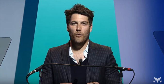 Adam Pally didn’t even try to hide his despair on stage at the Shorty Awards