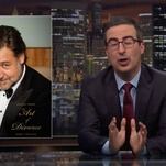 No, John Oliver did not buy that Russell Crowe leather jockstrap—except he totally did