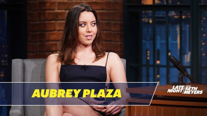 Aubrey Plaza comes clean about Legion and her Neanderthal heritage on Late Night